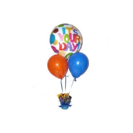 Cubeta de Chocolates con Globos